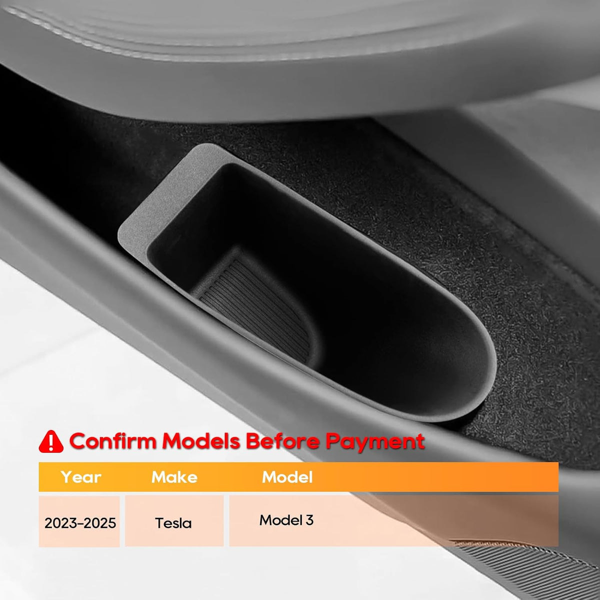 for Tesla Model 3 2023 2024 2025 Trash Can Front Door 2PCS Side Door Trash Bin, Waterproof TPE Auto Garbage Bin, Portable Side Door Insert Mount, Interior 2023 2024 2025 Tesla Model 3 Accessories