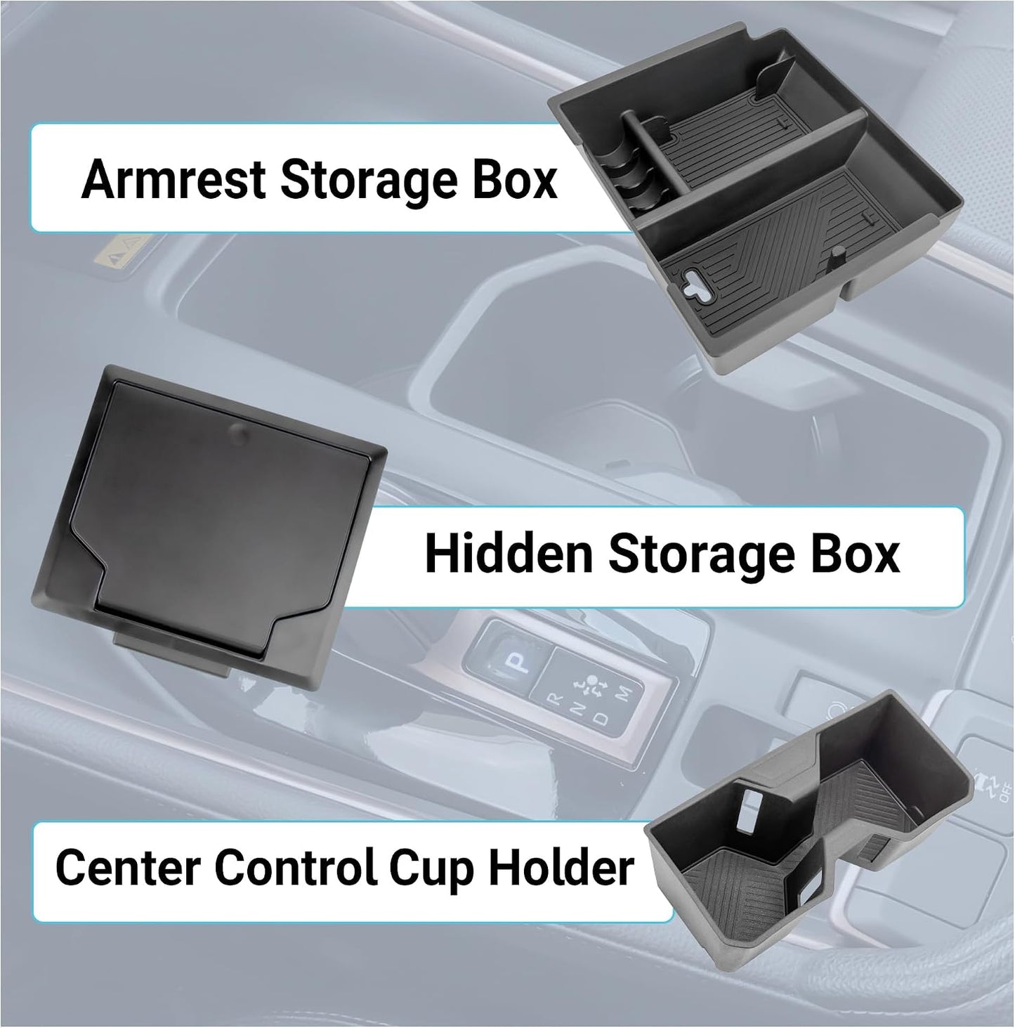 Center Console Organizer Compatible with 2025-2026 Toyota 4Runner (6th Gen) Interior Accessories, Cup Holder, Armrest Organizer Tray and Hidden Storage Box