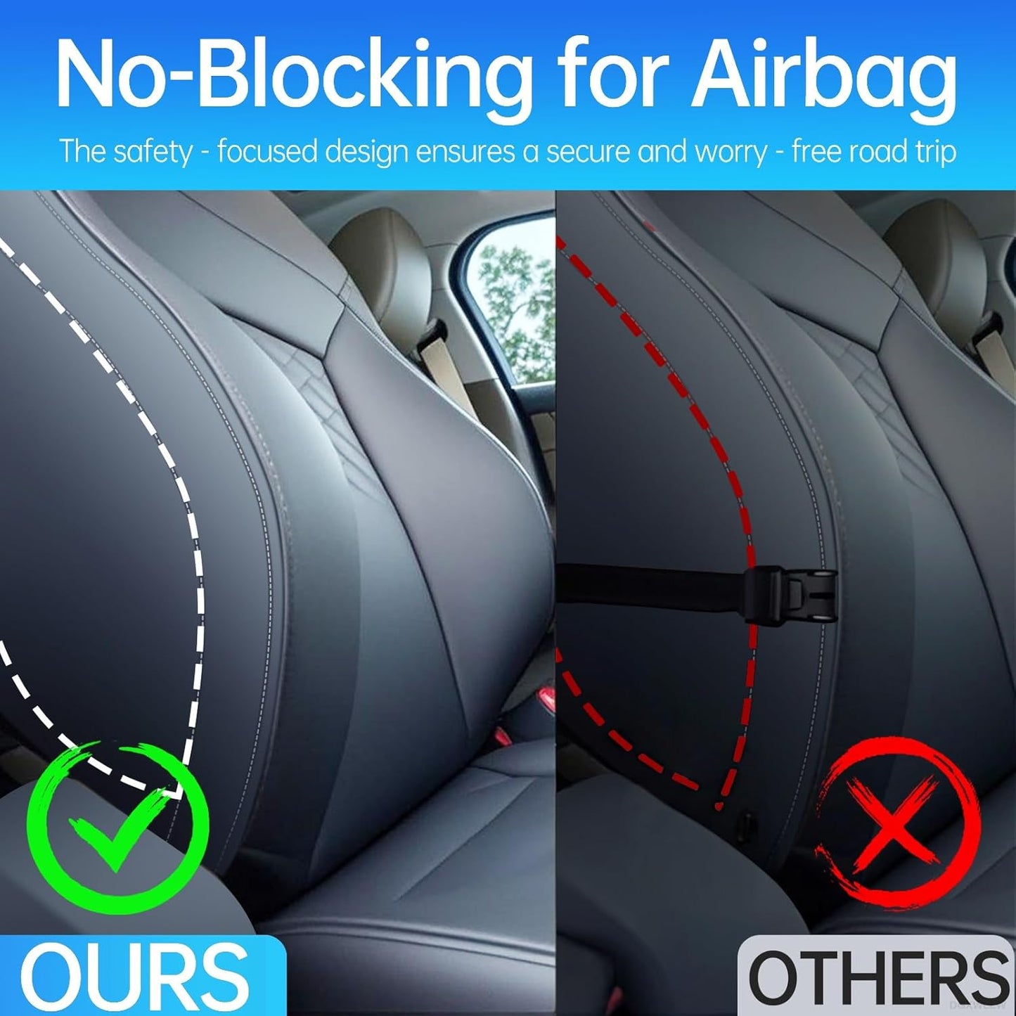 Backseat Car Organizer Leather Back of Seat Car Organizers for Kids Drivers Waterproof Kick Mats Seat Back Protector with Large Capacity 6 Storage Pockets