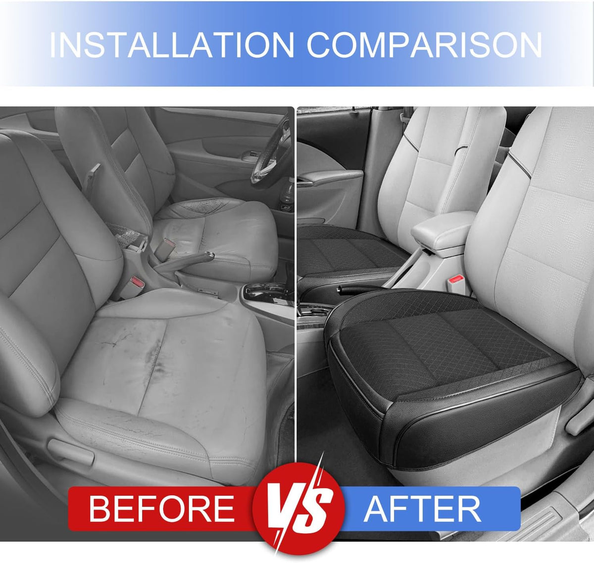 BEITK 2 Pack Black Ventilated Cooling Mesh Bottom Car Seat Covers