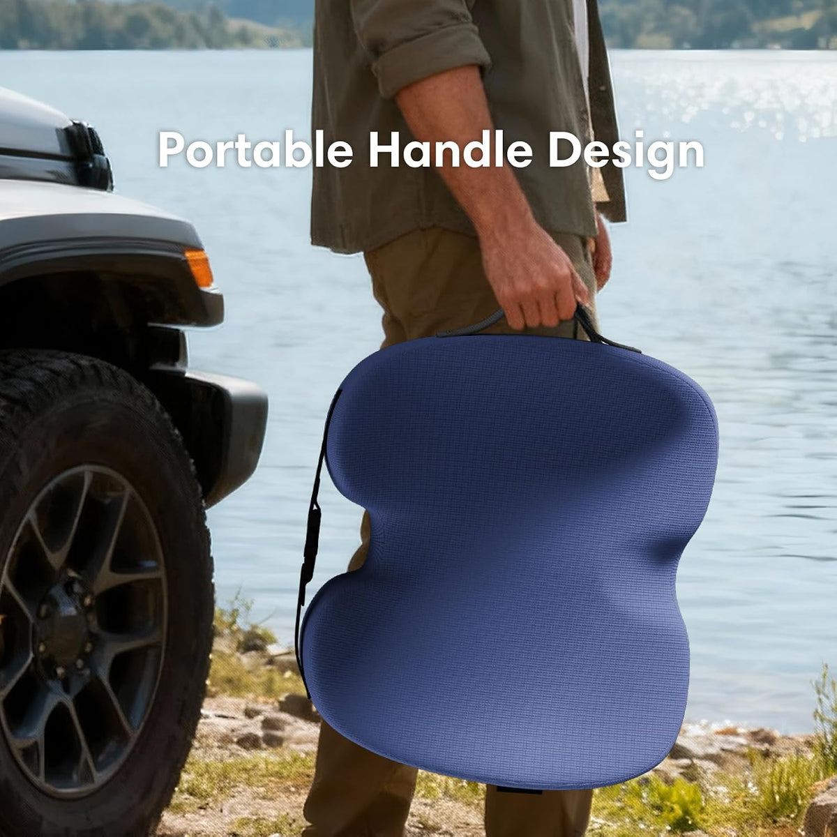 Car Seat Cushion, Memory Foam Seat Cushion for Truck Drivers, Car Seats, Travel & Wheelchair, Sciatica Ease & Tailbone Pain Relief Pillow for Long Sitting Comfort