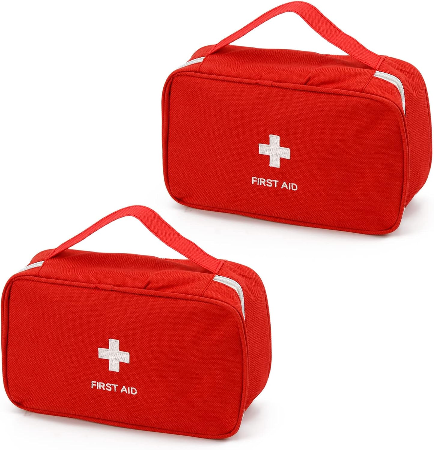 TOPASION Portable Empty First Aid Kit Bag, Travel Medicine Pouch, Small Medical Bag (2 Pieces Red)