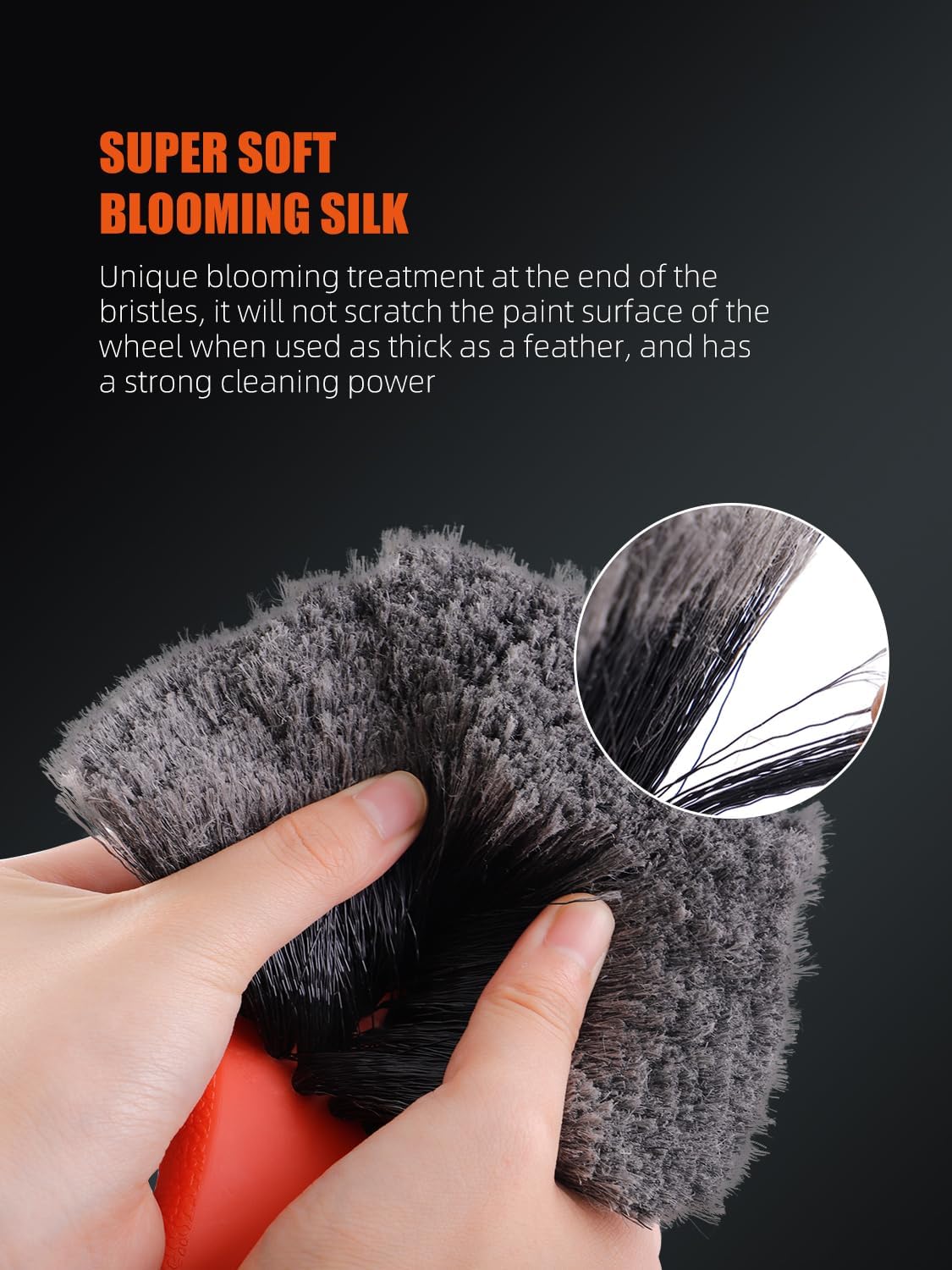 SPTA 8Pcs Wheel & Tire Brush Car Detailing kit, Easy Reach Wheel and Rim Brush, 5pcs Detailing Brushes, Short Handle Cleaning Brush, 1pc Microfiber Cleaning Cloth, Great to Clean Dirty Tires