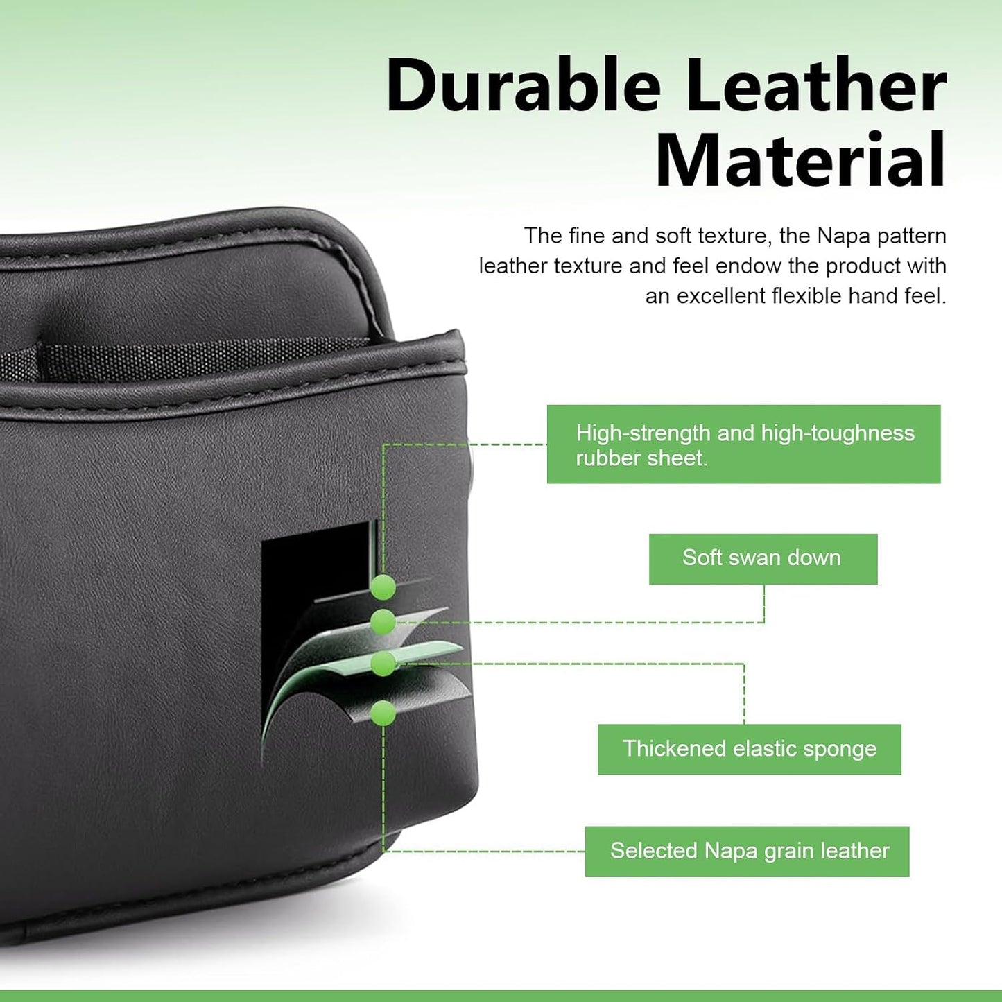 2 PCS Car Seat Side Storage Pocket, Leather Self-Adhesive Car Seat Storage Pouch, 5.94" x 7.44" Multifunctional Convenient Auto Organizer Bag for Phone Keys Sunglass &amp; Wallet (Black)