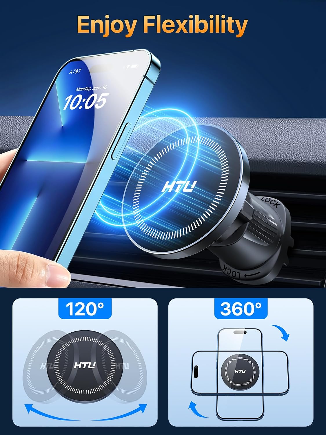 [True Military-Grade] 2026 New Upgraded Magnetic Car Mount Vent for MagSafe