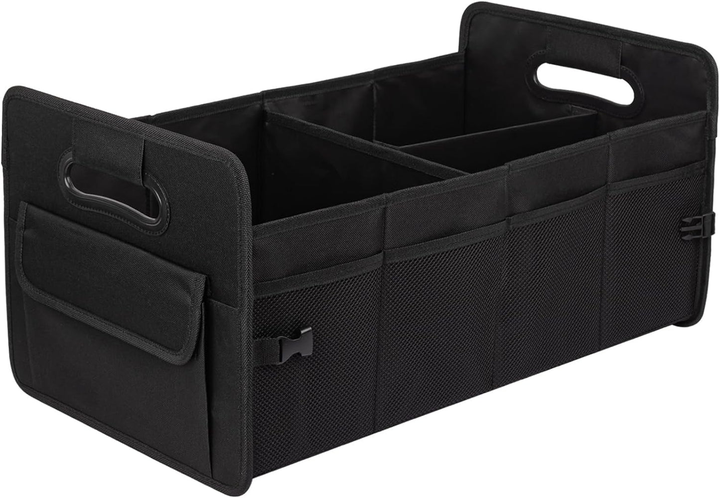 Car Trunk Organizer, Collapsible Car Organizers and Storage Black Floral | Sturdy, Large Capacity, Clean Decor, Multi Compartment Container Box, Adjustable Car Accessories for SUV Sedan Truck