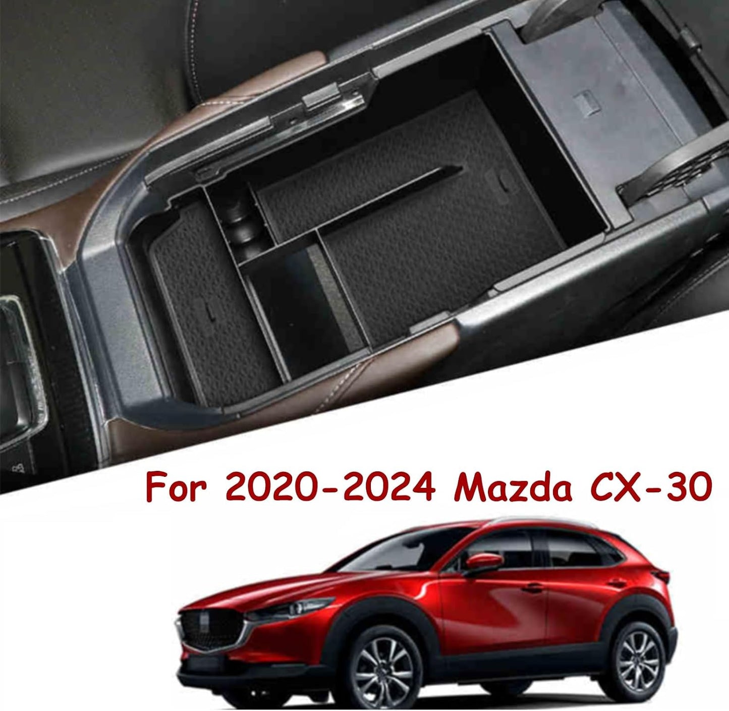 TTCR-II for Mazda CX-30 Center Console Organizer Tray 2020-2025 2026, | Center Armrest Glove Storage Box Compatible with 2020-2025 Mazda CX-30 Console Organizer