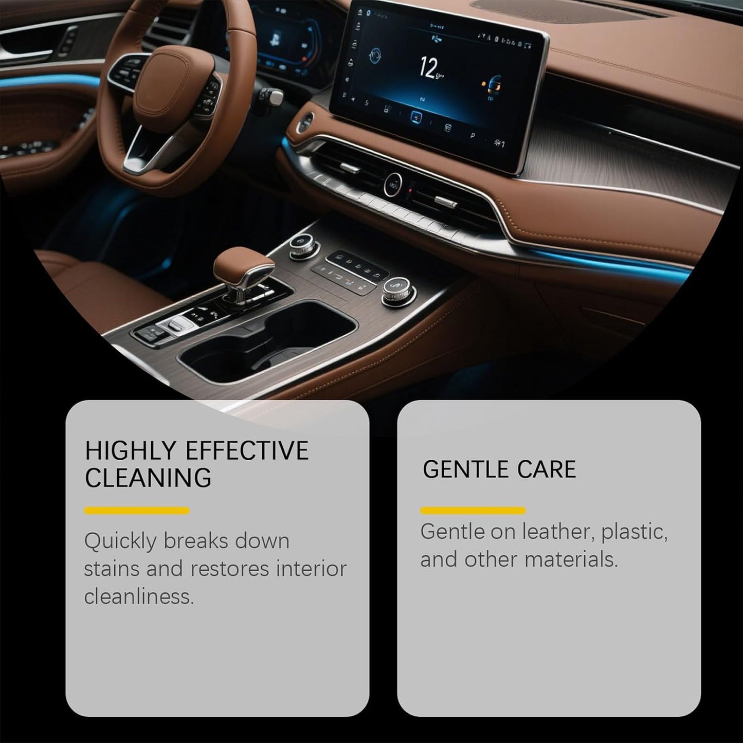 Multi-Surface Car Interior Stain Remover, All-Purpose Car Interior Cleaner Spray for Fabric Leather and Plastic Interiors Detailer for Seats Dashboard Console and Upholstery (1Pc)