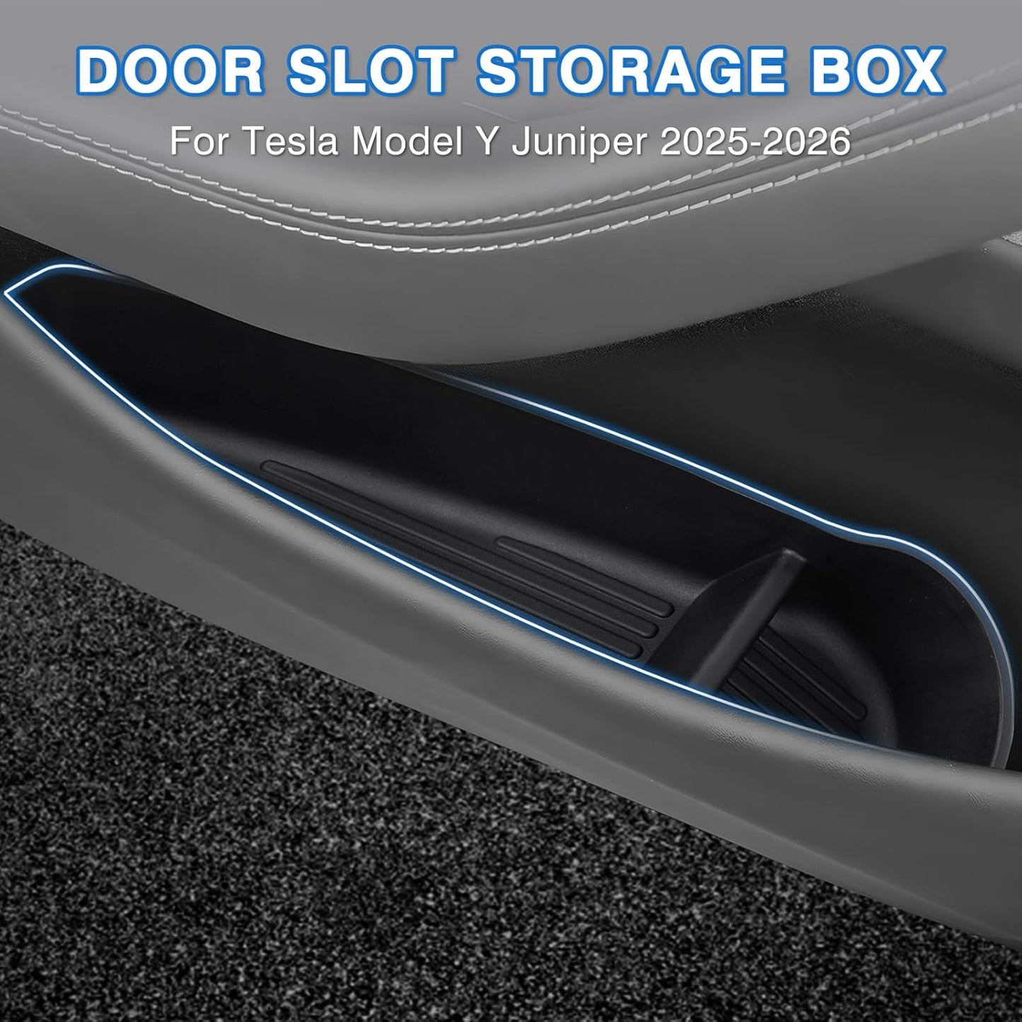 Shademax Set of 4 Car Door Organizer Tray for Tesla Model Y Juniper 2026 2025 Front& Rear Door Side Storage Box for New Model Y Juniper Accessories 2026 Slot Pockets Organizer Insert TPE Material