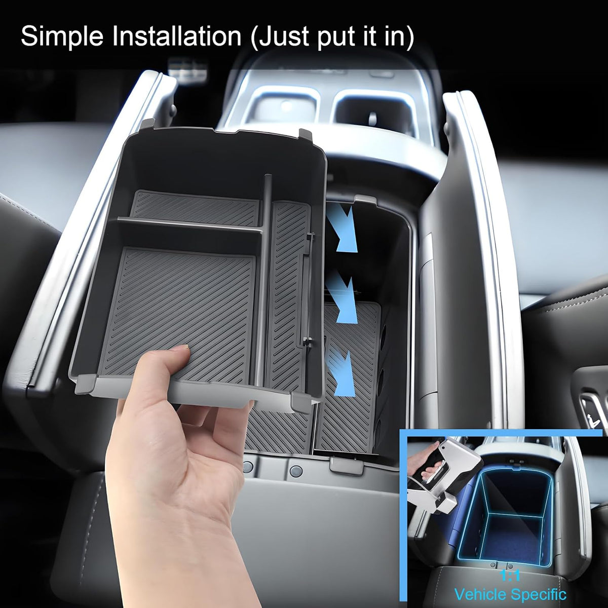 Double Layer, 2026 2027 Palisade Center Console Organizer for Hyundai Palisade (Calligraphy) (Only fit 7-Seater with Dual-Opening Center Console), Durable Console Tray 2026 Palisade Accessories