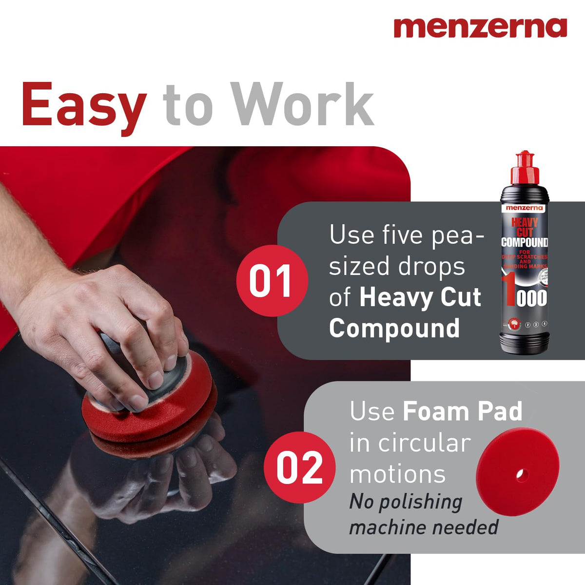 menzerna Heavy Cut Compound 1000 I Abrasive Polishing Compound I 8 fl oz