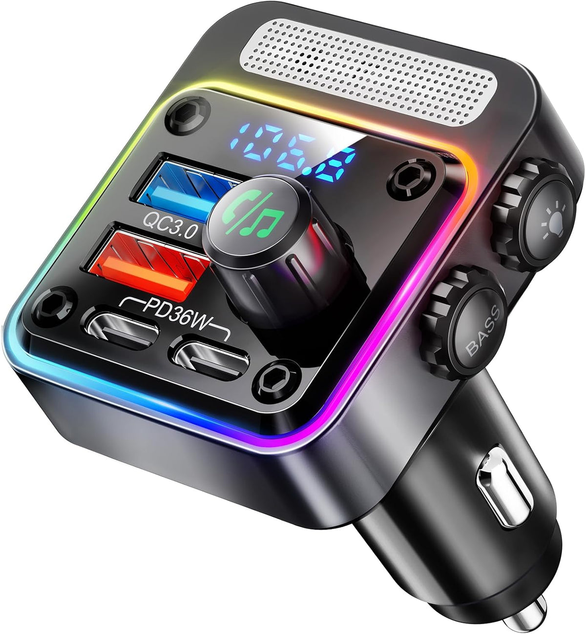Nulaxy Nulaxy 2026 KM18 Upgraded 48W Bluetooth 5.4 Car FM Transmitter-KM18 Plus & 54W Bluetooth 5.3 Car Adapter-NX16