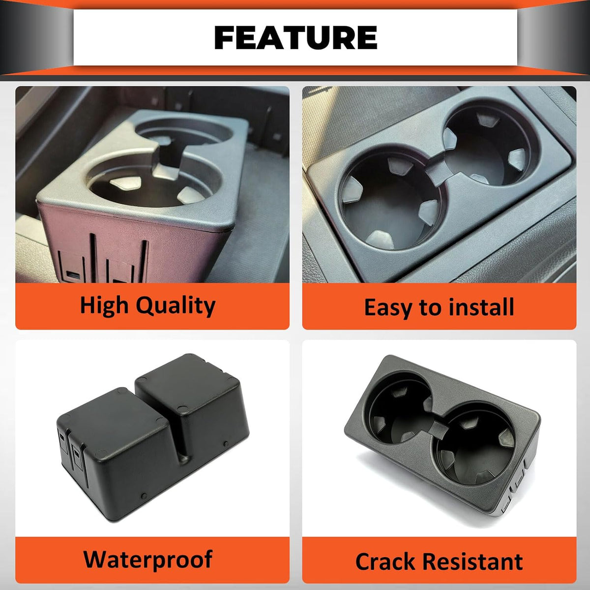 ECOTRIC Cup Holder Compatible with 07-14 Silverado Avalanche Tahoe Sierra
