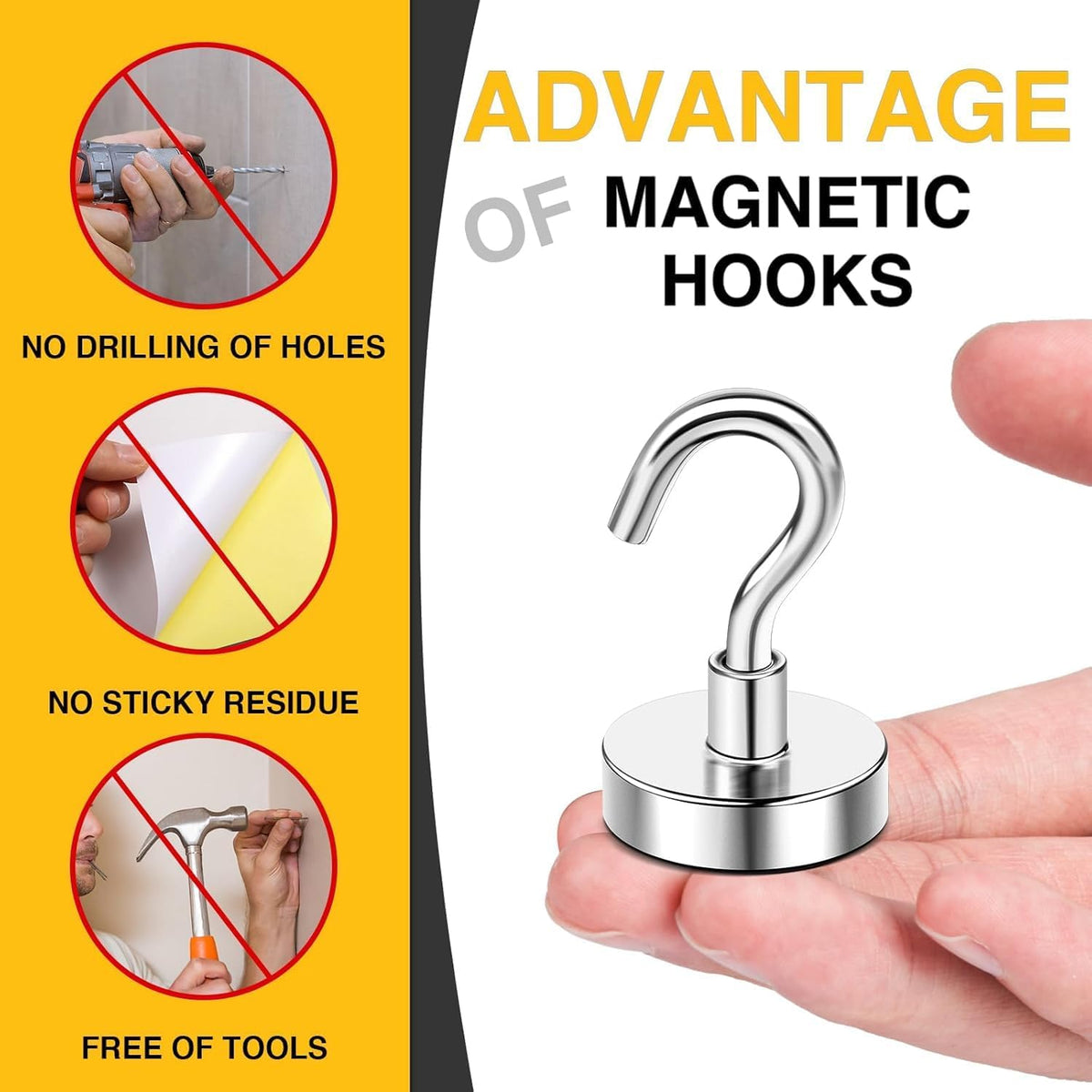 DIYMAG Magnetic Hooks 12pcs 85lbs Cruise Essentials 2026 Magnet Hook