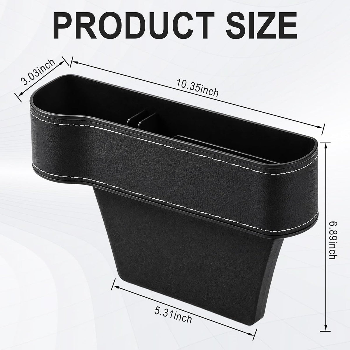 Car Seat Gap Filler Organizer, Car Console Organizer with Cup Holder, Black