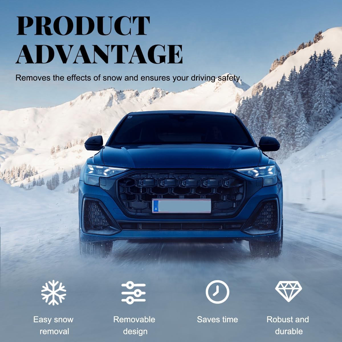Wevdn 25" Snow Brush and Ice Scraper for Car Windshield, Detachable Snow Scrapers with Ergonomic Foam Handle, 2 in 1 Snow Scraper and Ice Shovel, Winter Snow Removal Accessories for Car (Blue)
