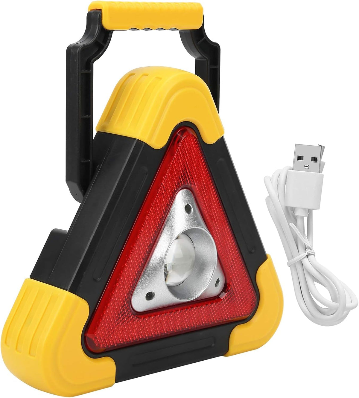 flexman Car Warning Triangle Lamp, Rechargeable Triangle Emergency Warning Light Multifunction Car Fails Tool for Low Light, Red Light, Flashing, Intermittent Prompt