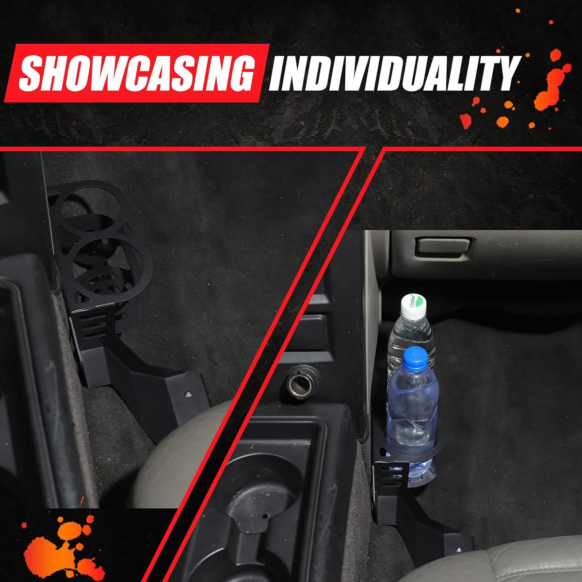 PIUGILH Passenger Seat Lower Cup Holder Compatible with Hummer H2 2003-2009, Aluminum Alloy Underseat Water Cup Holder Expander Bracket