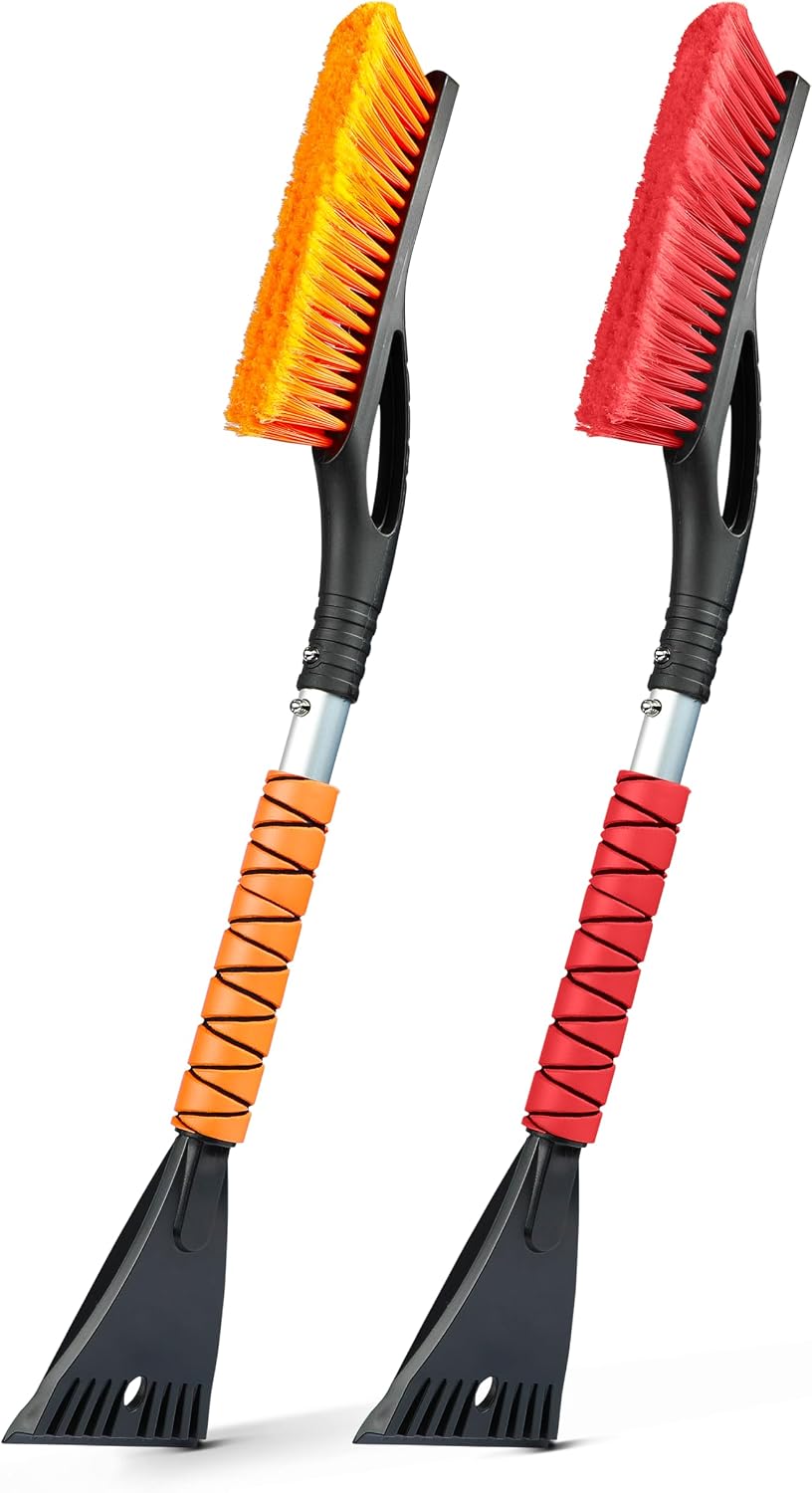 EcoNour 27" Car Snow Brush and Ice Scraper (2 Pack) Windshield Snow Scraper