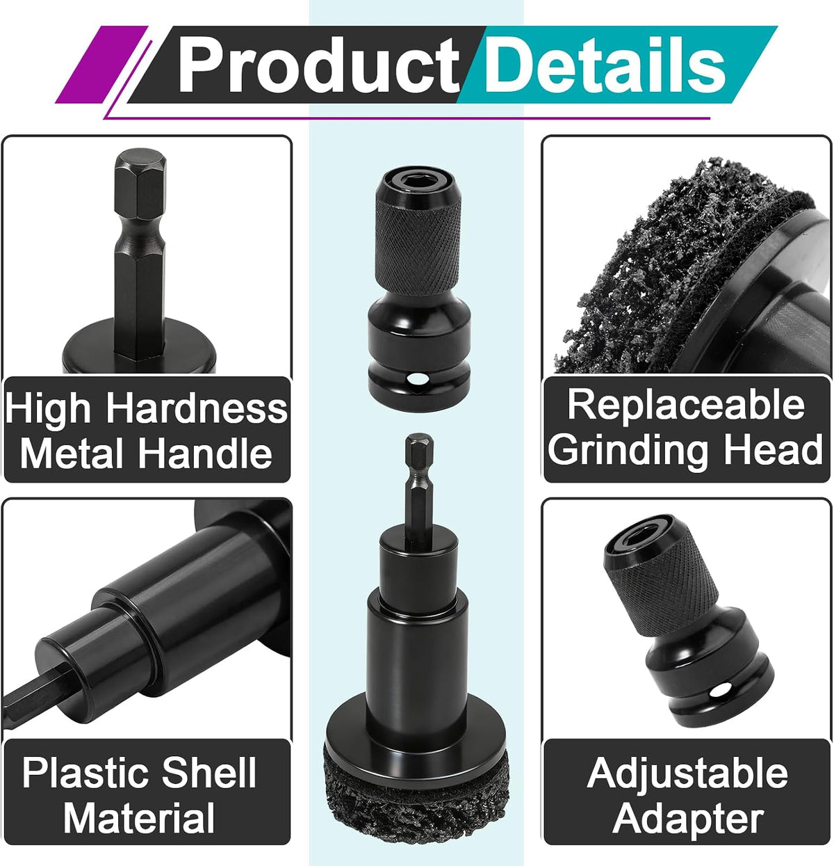2 Sets Wheel Hub Cleaning Kit Fits 1/2" Impact Driven Wrenches