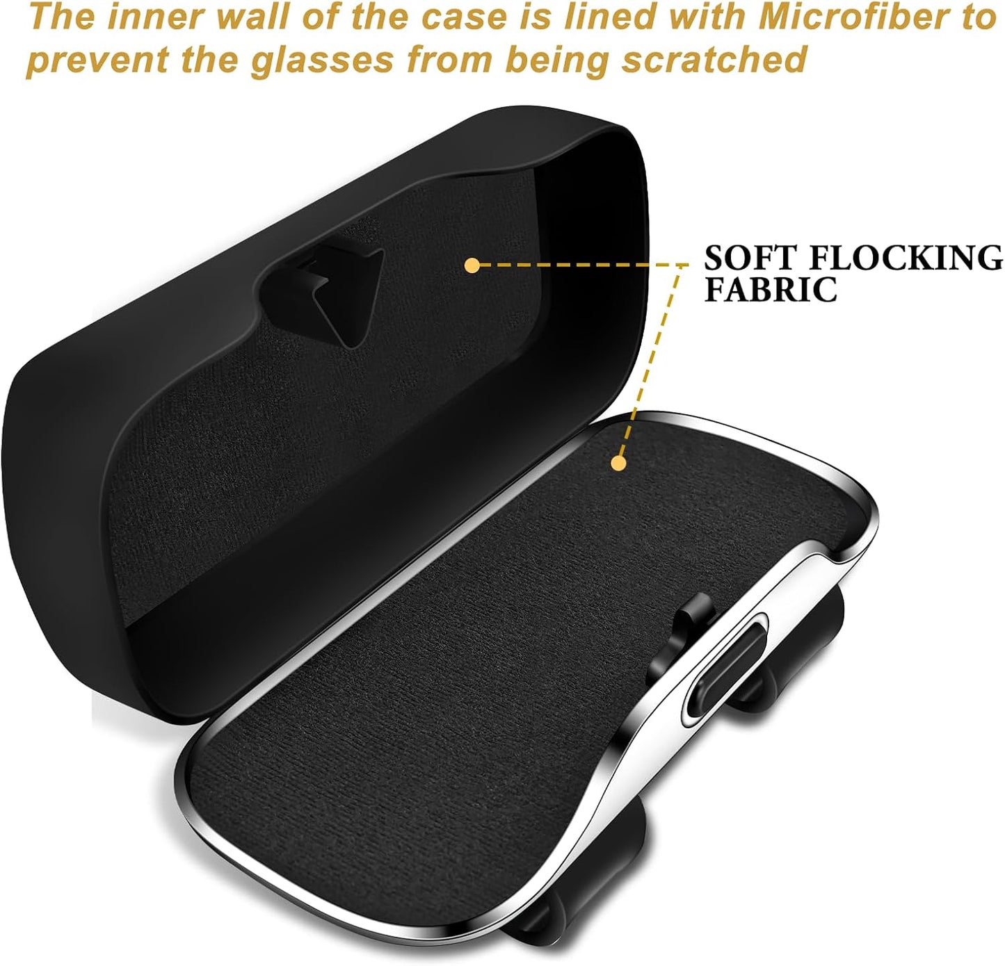 Sunglass Holder for Car Visor Clip, Car Accessories Visor Glasses Holder, Vehicle Visor Accessories Sunglass Holder, Car Sunglass Holder Suitable for Truck and Sedan to Place Sunglass (Black)