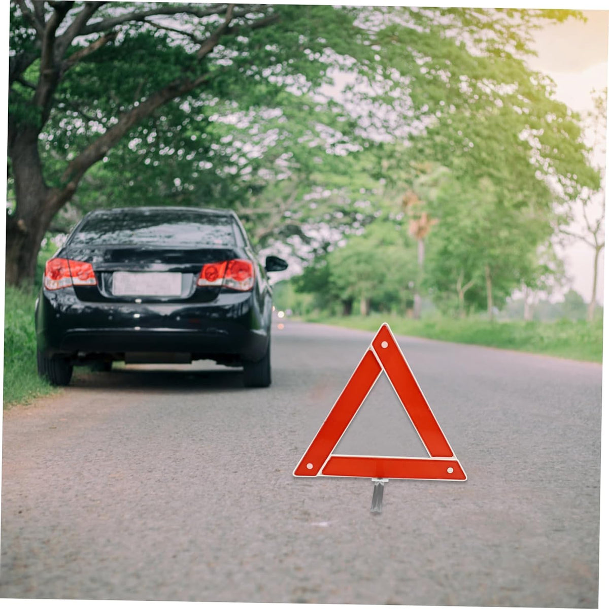 2pcs Car Warning Triangle Safety Sign Folding Red Plastic