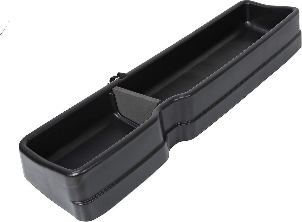 ALMUOO Rear Under Seat Storage Box Cargo Organizer Compatible with 2015-2024 Ford F150 SuperCrew Cab,2017-2024 F250 F350 F450 Crew Cab,Truck Interior Storage Container