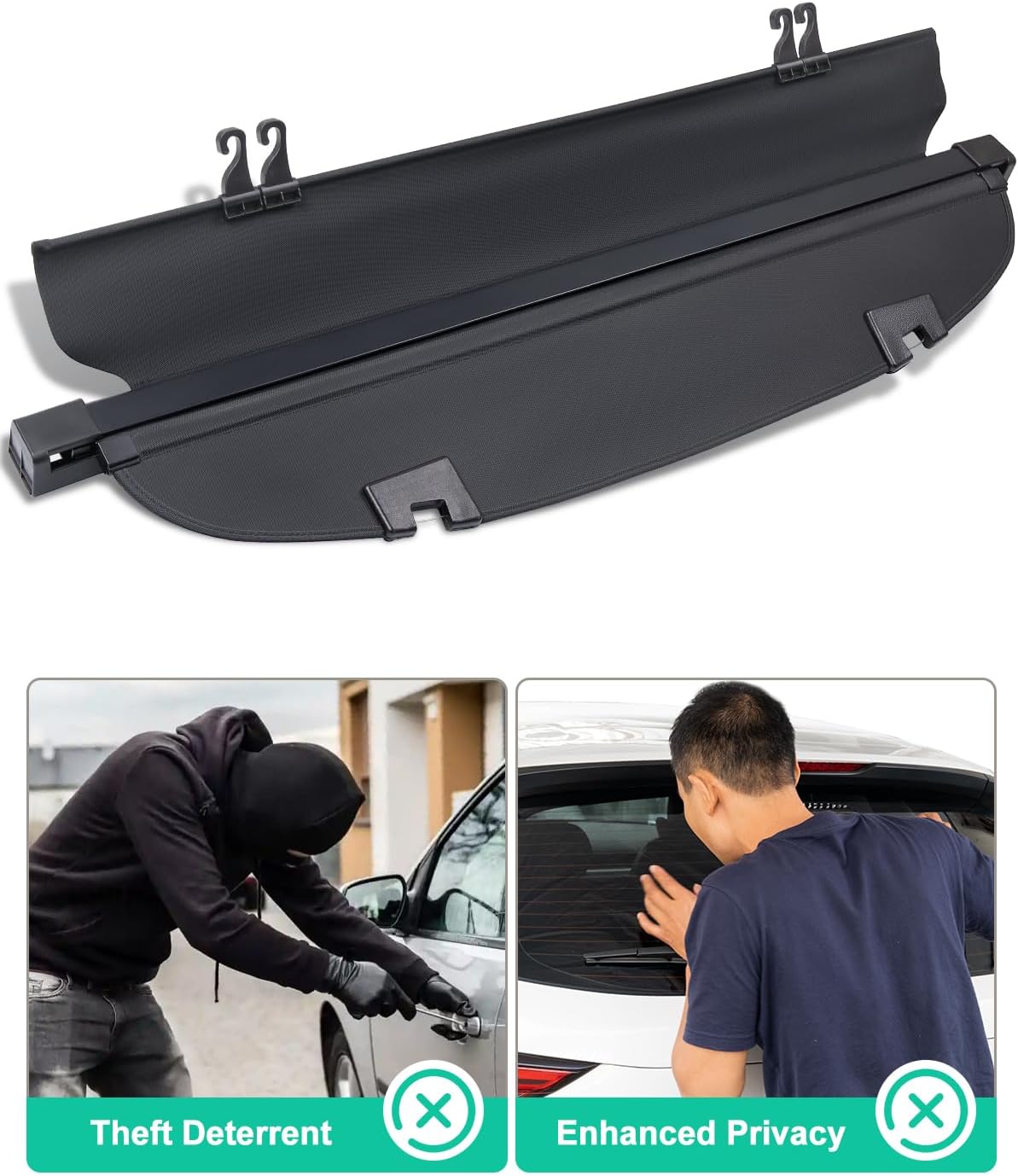 DiffCar® Cargo Cover for Mazda CX5 2017-2025 | Car Accessories for Mazda CX-5 2025 2024 2023 2022 2021 2020 2019 2018 2017, Aluminum Retractable Cargo Cover Trunk Shield for CX5 Security Privacy