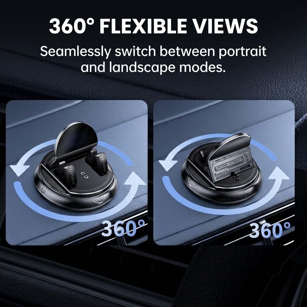Car Phone Holder for Dashboard, 360 Degree Rotation Car Phone Mount