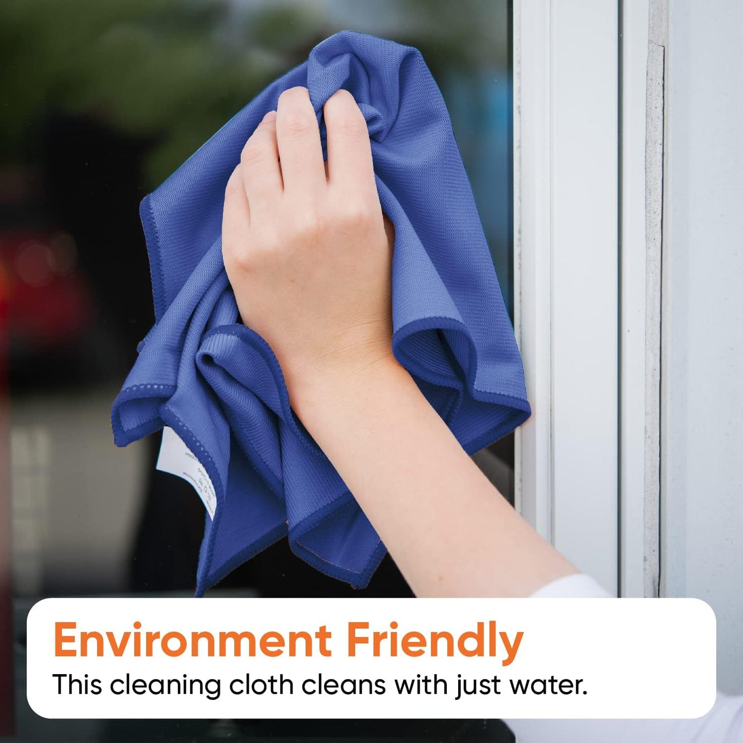 Superio Microfiber Window Cleaning Cloth, Mirror & Glass Miracle Cloth Lint & Streak Free, Washable, Large Eco-Friendly for Cars, Tv Screens, Glasses, Cleans with Plain Water (14x16), 8 Pack