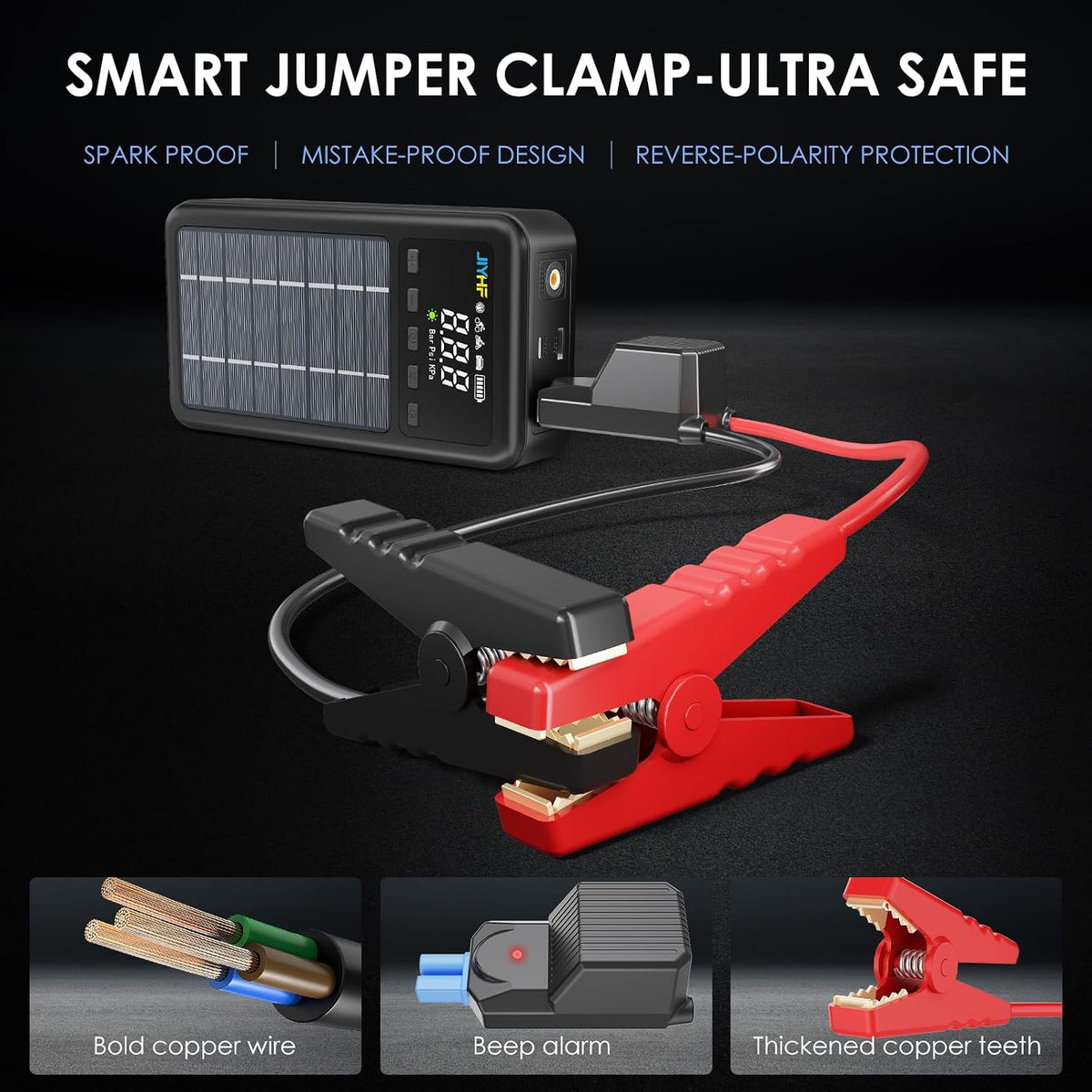JIYHF 3000A Solar Jump Starter