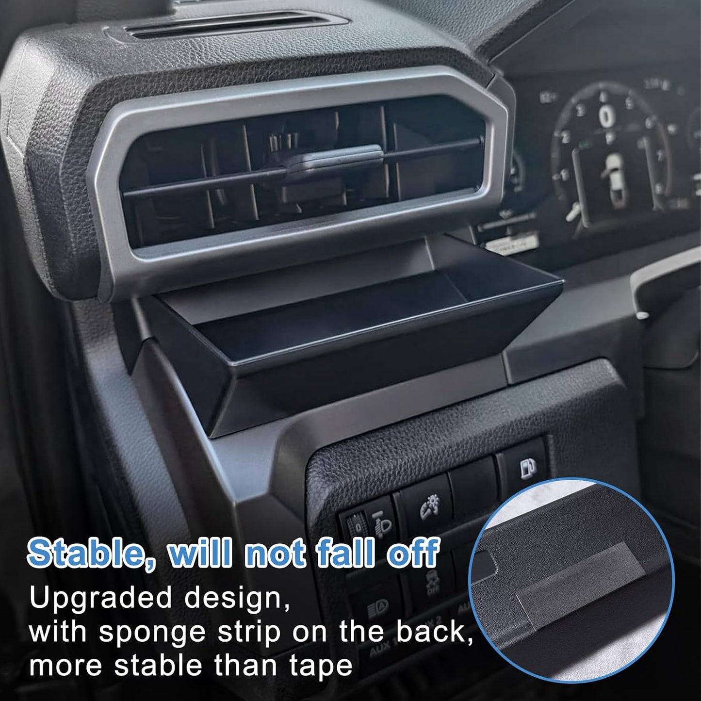 Driver's Air Vent Storage Tray Compatible with 2024 2025 2026 Toyota Tacoma and 2025 2026 Toyota 4Runner Accessories Driver's Side Extra Storage Organizer for Key Coin Card (Upgrade, No need for tape)