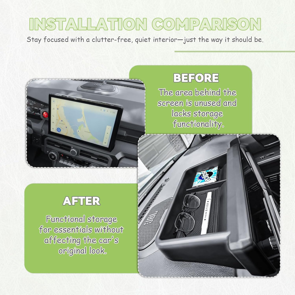 Dash Storage Box for 2024-2026 Toyota Tacoma& 25-26 4Runner with 14" Screen
