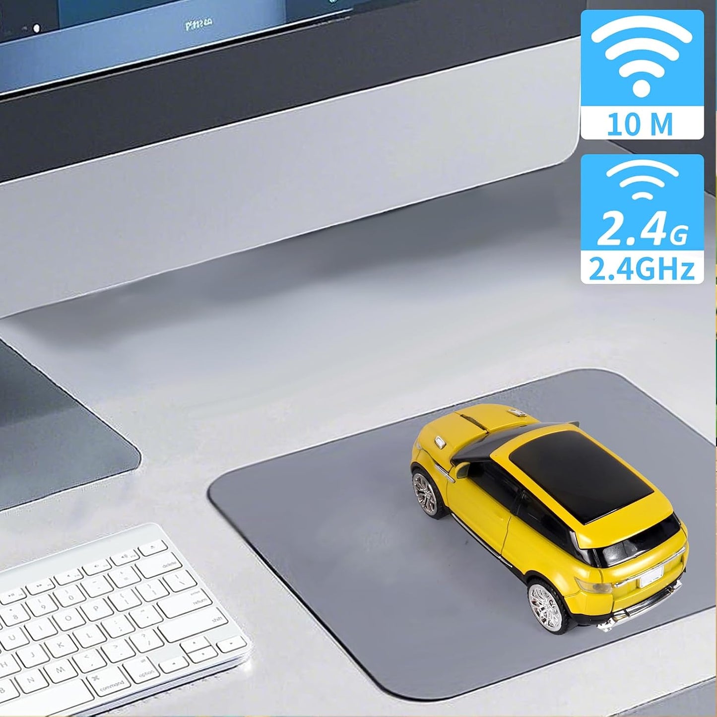 elec Space Wireless Mouse Car Computer Mouse for PC Laptop (Yellow)