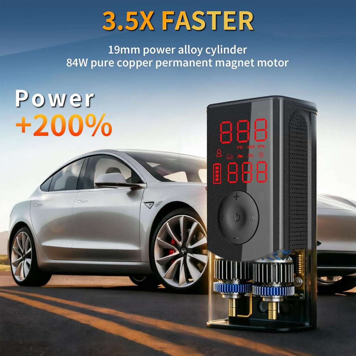 Tire Inflator Portable Air Compressor,150PSI Cordless Air Pump for Car