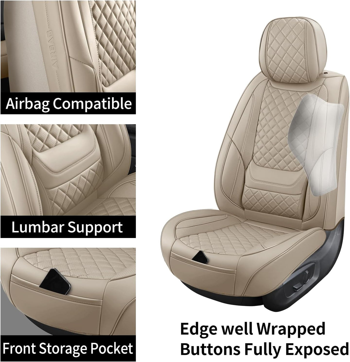 Leather Front Car Seat Covers Automotive Seat Protectors