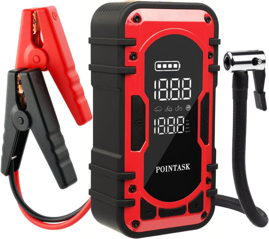 1000A Peak 12V Car Battery Jump Starter Portable with Air Compressor