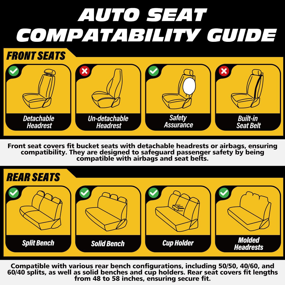 LINGVIDO Car Seat Covers for Front Seats (2 Seats) - Premium Perforated Nappa Leather,Waterproof Shield, Omni-Adapt Fit for SUVs Sedans, Ideal for Rideshare & Pets