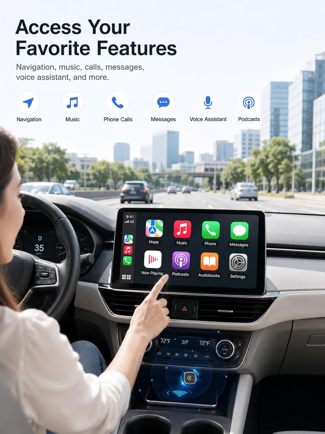 Wireless CarPlay Adapter & Android Auto Adapter, Ultra Mini