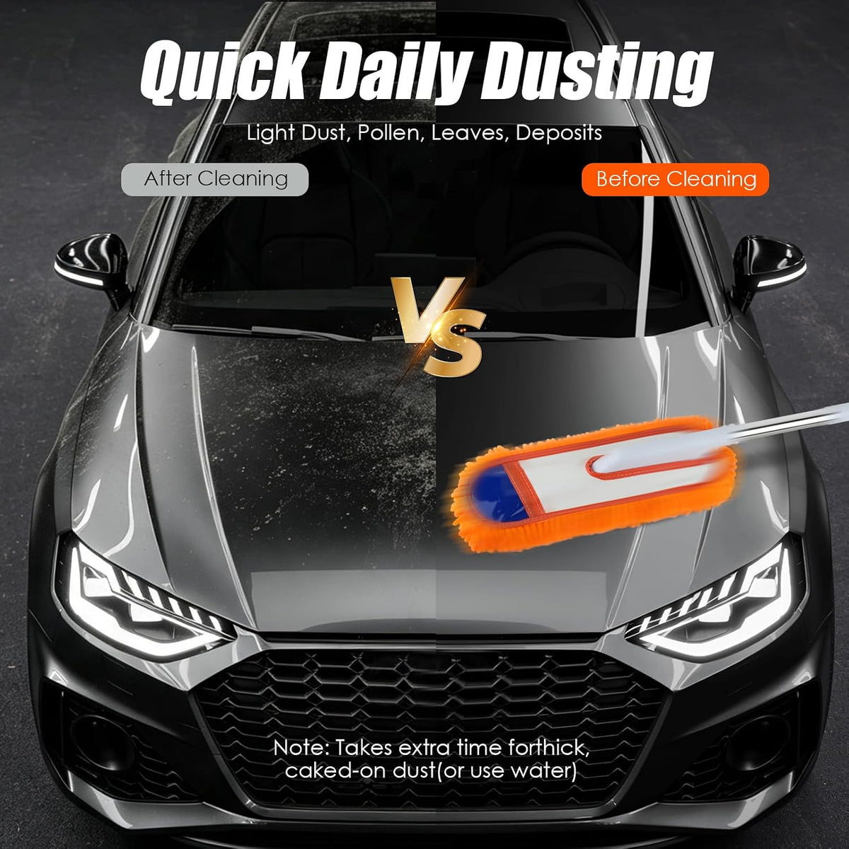 Chenille Car Duster Exterior with Detail Brush and Microfiber Towel