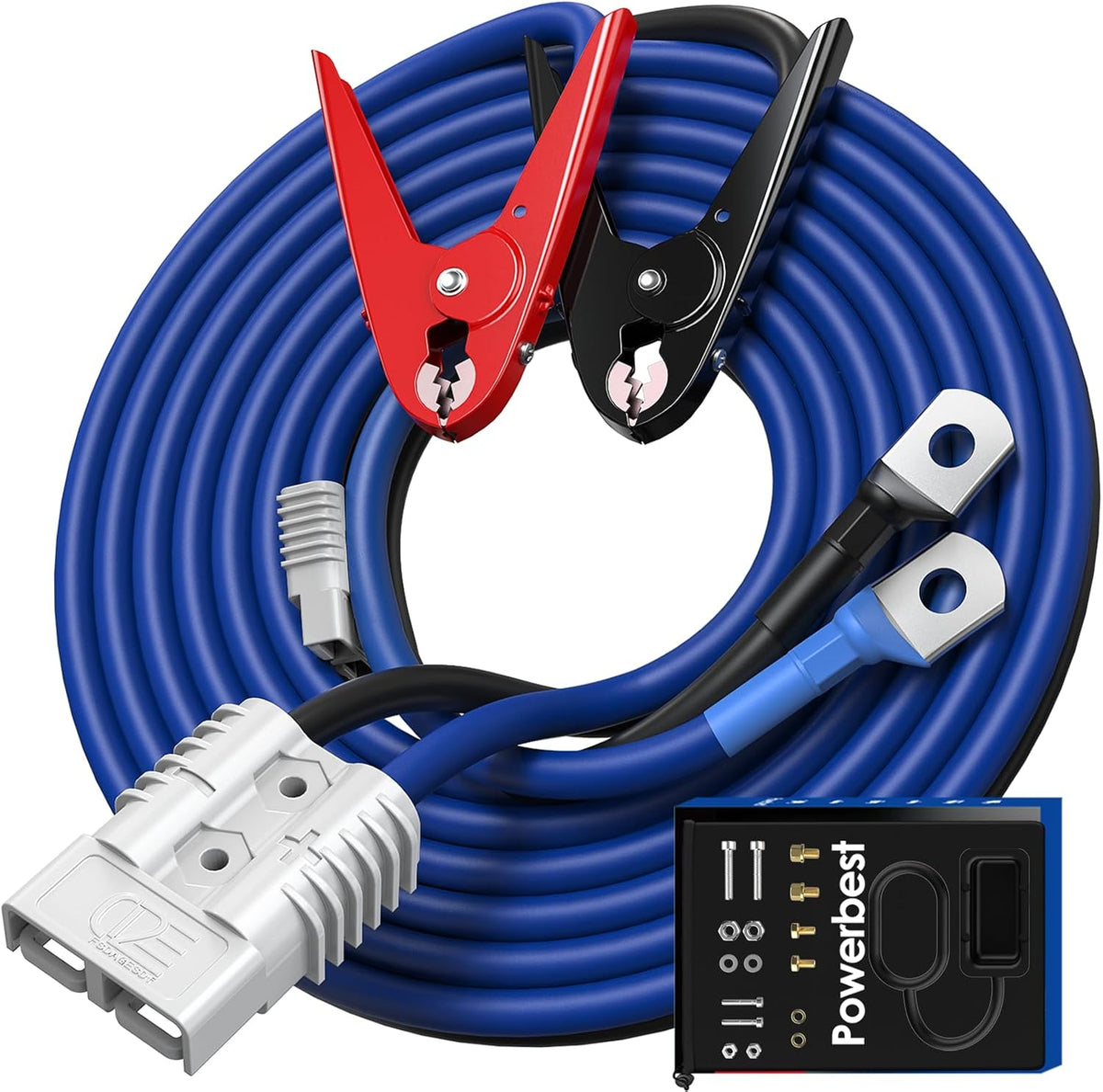 1 Gauge 30 Ft Heavy Duty Jumper Cables - 175A Anderson Connect