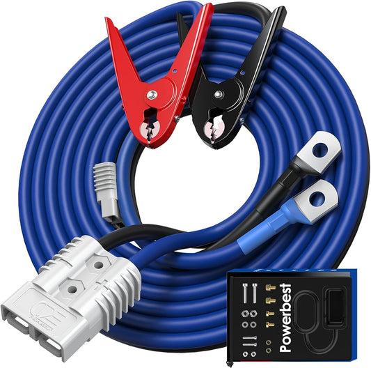 1 Gauge 30 Ft Heavy Duty Jumper Cables - 175A Anderson Connect