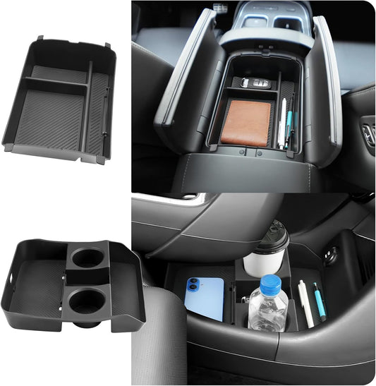 (2Pack) 2026 2027 Palisade Center Console Organizer for Hyundai Palisade (Only fit Calligraphy) (Lower+Console Organizer), Durable &Anti-Slip ABS Console Tray Insert 2026 Palisade Accessories