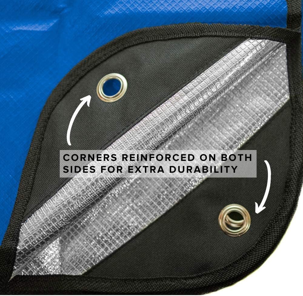 Arcturus All-Weather Outdoor Survival Blanket, Thermal Emergency Blanket, Reflective Heat Tarp with Grommets, Lightweight for Camping, Backpacking, Hiking & Emergency Car Kits, Blue, 60x82in