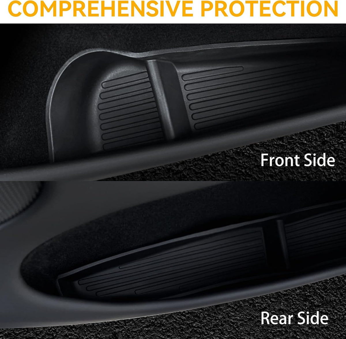 Door Side Storage Box for Tesla Model Y Juniper Accessories 2026 2025, Front& Rear Door Pocket Inner Organizer Trays TPE Protector Liner for Model Y Juniper-Set of 4