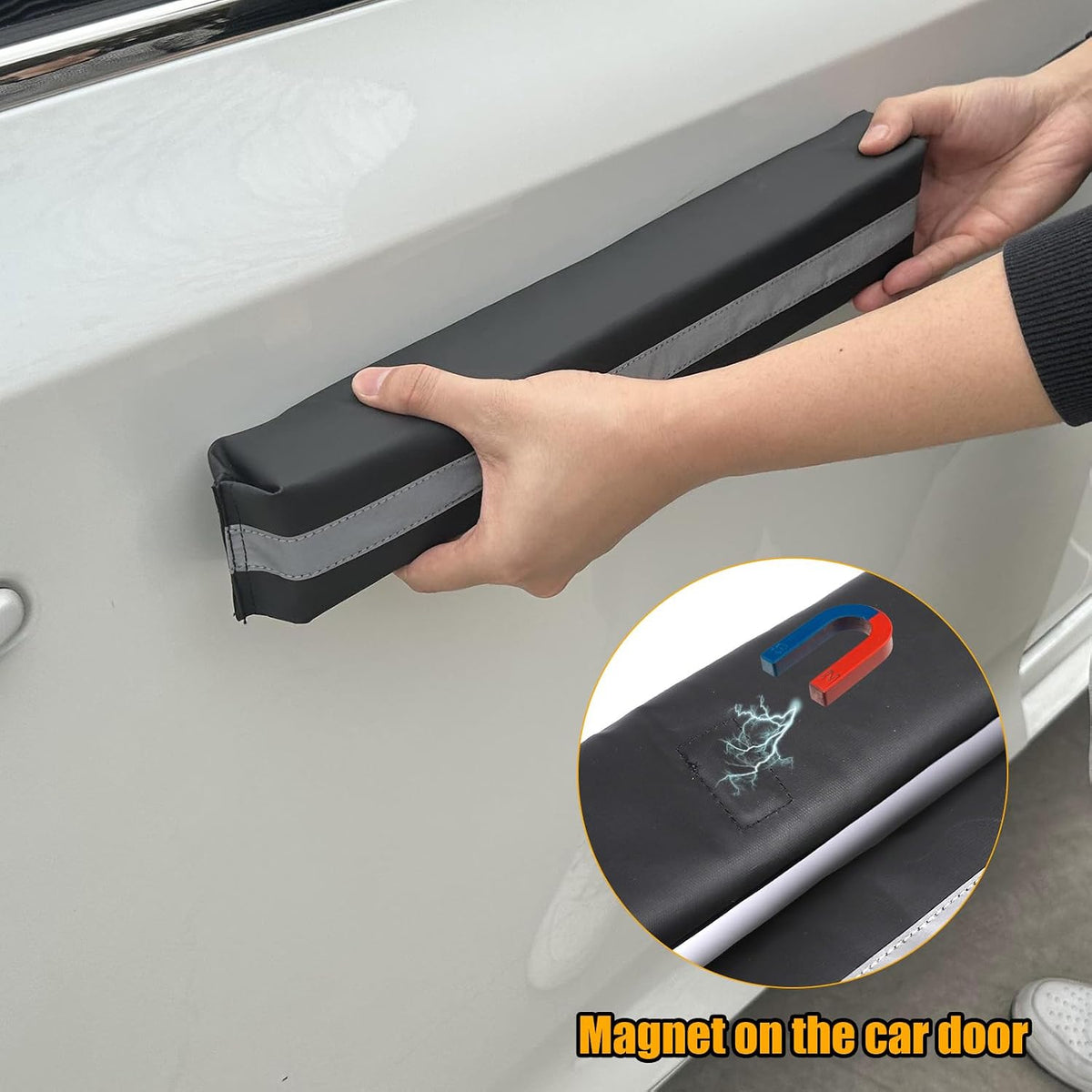 Winunite Removable Magnetic Car Door Dent Protector Black(Pack of 2)