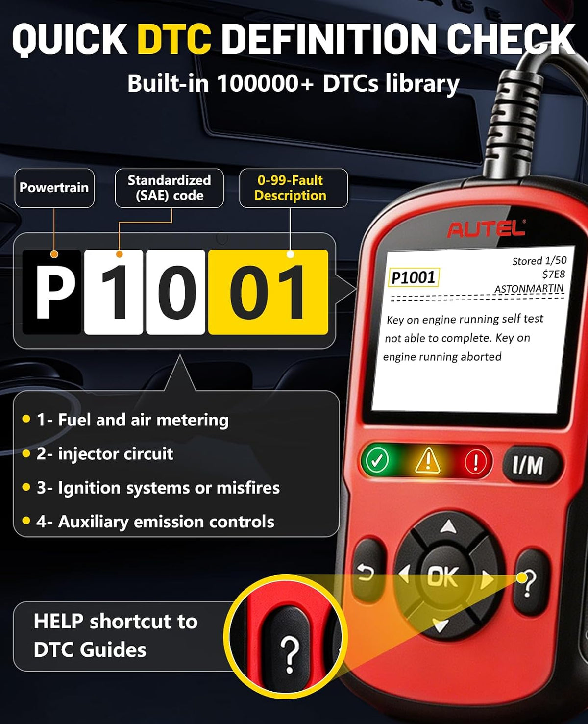 Autel OBD2 Scanner Autolink AL549, Car Code Reader for Check Engine Light, OBD2 Scan Tool for Read & Clear Fault Codes, Battery Test & Live Data, OBDII Diagnostic Tool for 1996+Cars and Trucks