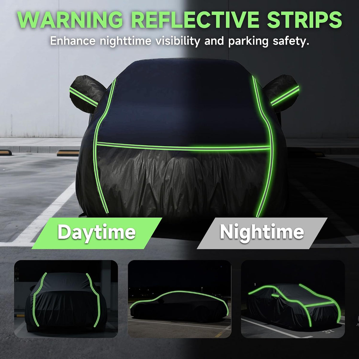 Car Cover for Nissan Rogue 2008-2025, SUV Size, 6 Layers Waterproof All Weather Protection, Sun UV Rain Snow Resistant with Windproof Straps & Reflective Design