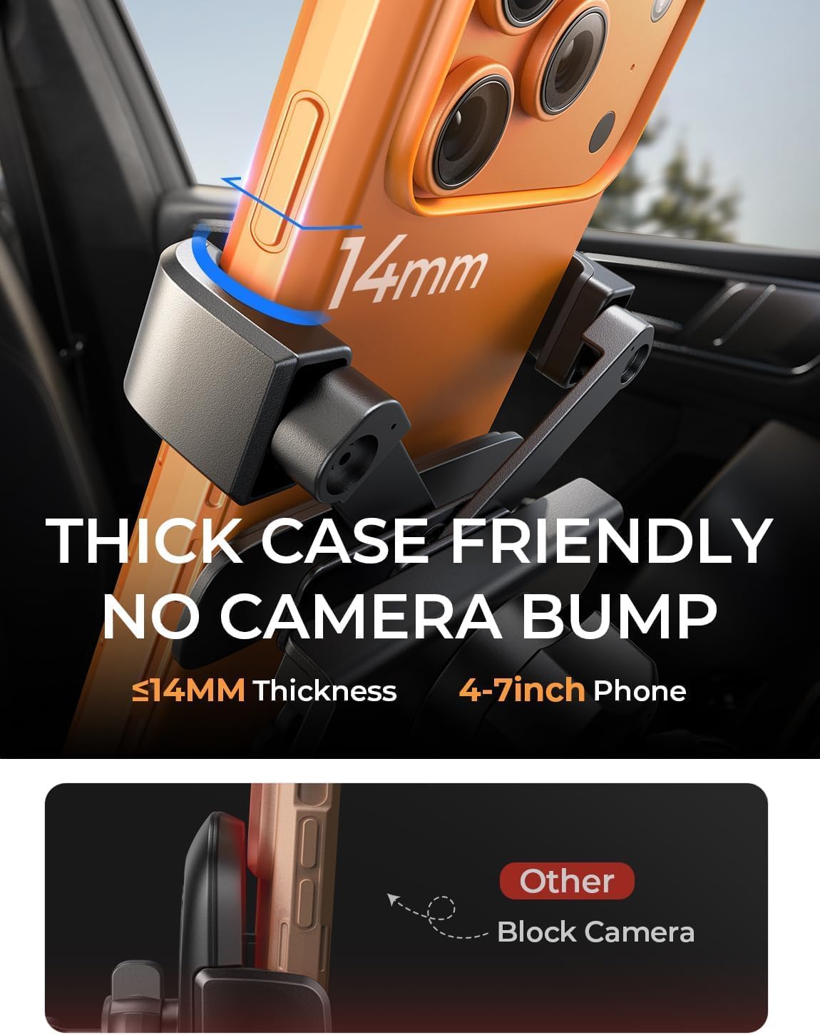AINOPE Air Vent Phone Mount for Car [Drop-in Grip]Gravity Phone Holder for Car Vent Phone Mount for iPhone 18 Pro Max 17 16 15 Galaxy S26 S25, Universal Interior Accessories Gifts for Men Women, Black
