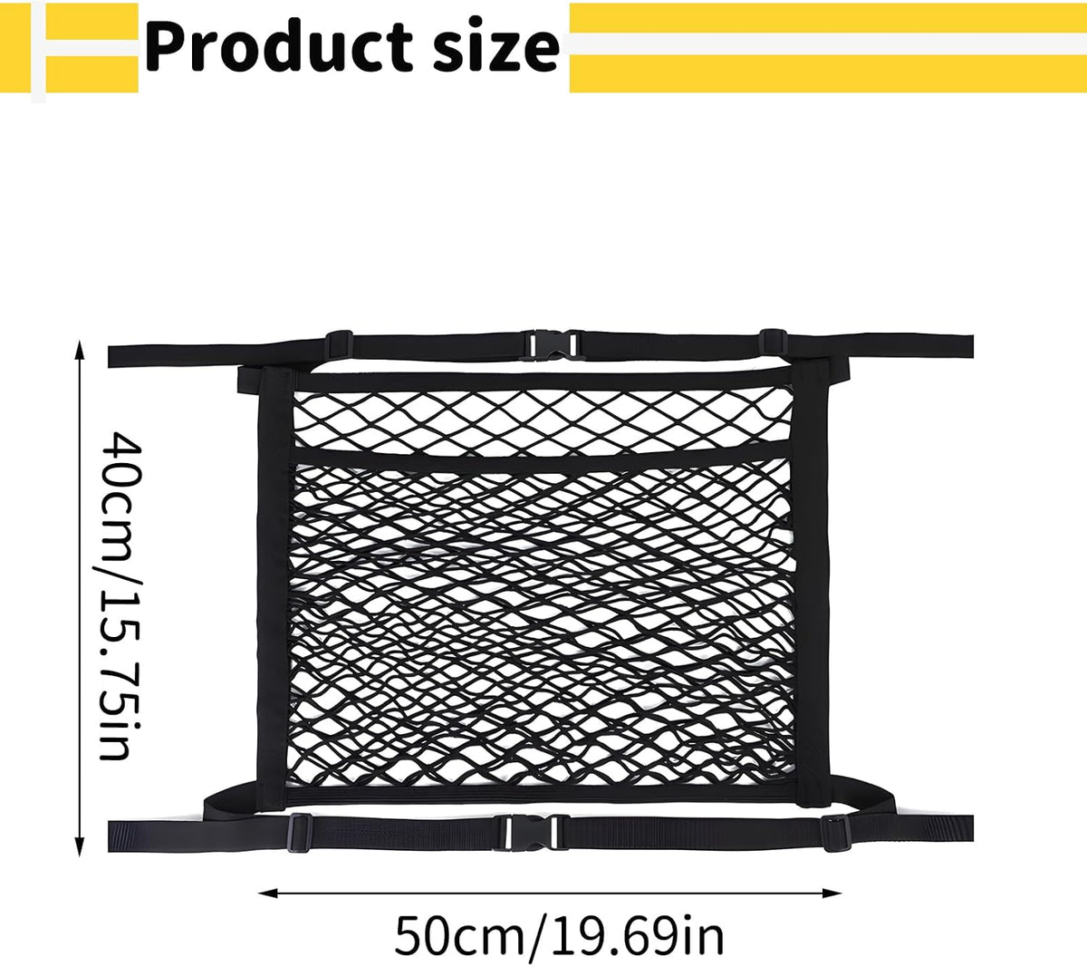 Car Seat Organizer Net, Double-Layer Passenger Seats Net,Front Organizers
